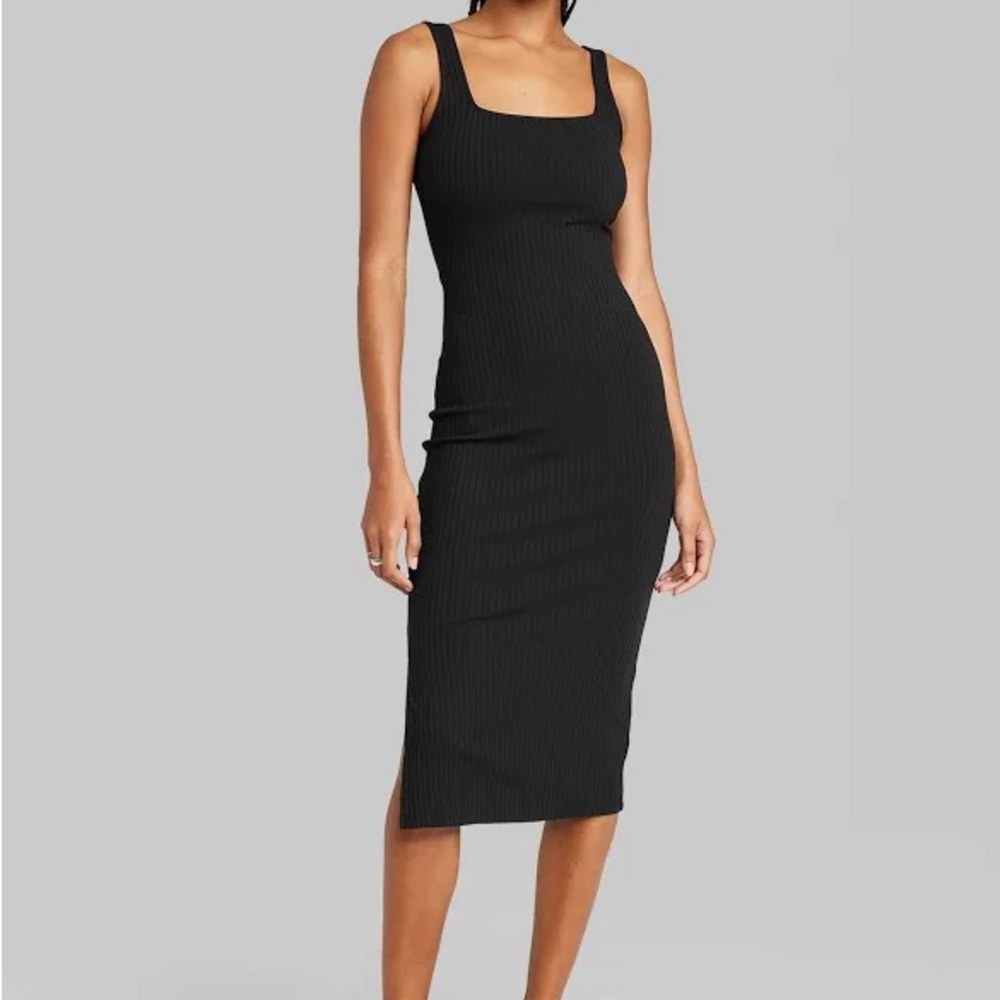 NWT Target Wild Fable Black Rib-Knit Dress
